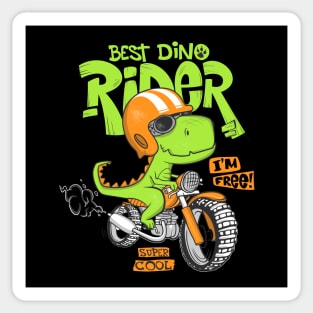 dinosaur riding motorbike Sticker